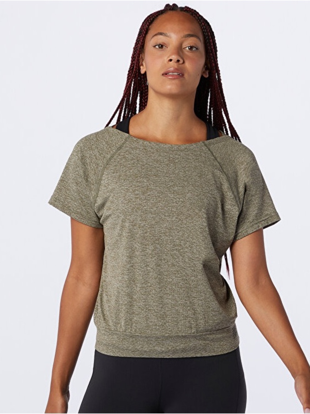 New Balance Olive Green Short-Sleeve Pullover Tee